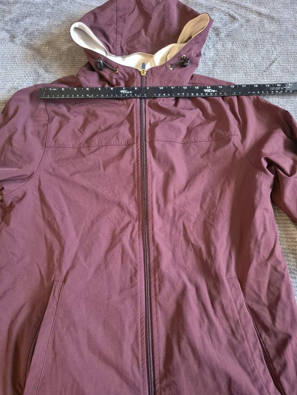 Tracksmith NDO Jacket Womens Hooded Full-Zip, burgundy, Size S wool blend - Picture 7 of 10